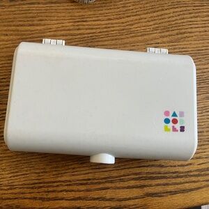 Small Caboodles cosmetic case rectangular with mirror EUC pale gray minimalist